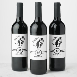 Étiquette Pour Bouteilles De Vin Lion Lion Lion, roi noir