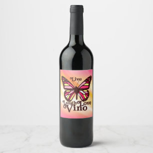 Étiquette Pour Bouteilles De Vin Live Laugh Love Vino