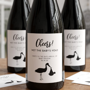Étiquette Pour Bouteilles De Vin Livraison de la cigogne à la nouvelle Étiquette de