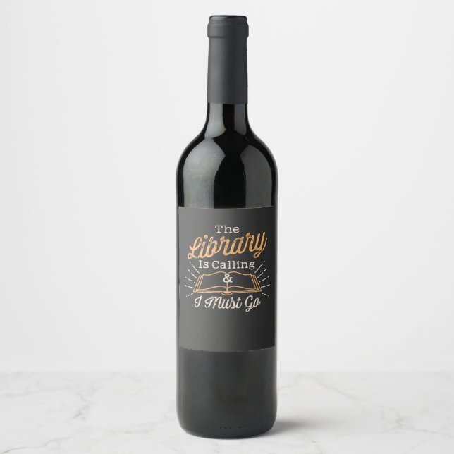 Étiquette Pour Bouteilles De Vin Livre Nerd - La Bibliothèque Appelle (Devant)