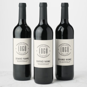 Étiquette Pour Bouteilles De Vin logo de société personnalisé moderne