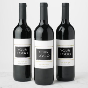 Étiquette Pour Bouteilles De Vin Logo d'entreprise commerciale de société moderne b