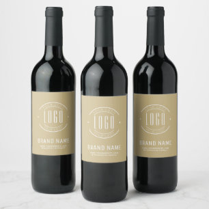 Étiquette Pour Bouteilles De Vin Logo d'entreprise personnalisée moderne marque com