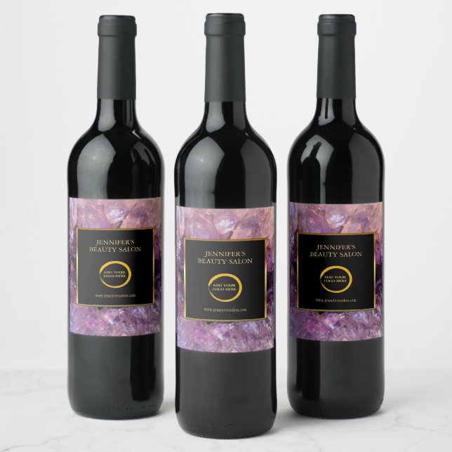 Étiquette Pour Bouteilles De Vin Logo promotionnel professionnel améthyste pourpre (Bouteilles)