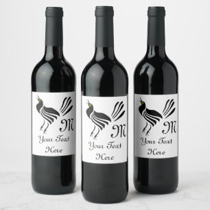 Étiquette Pour Bouteilles De Vin L'Oiseau Noir aux cagoules