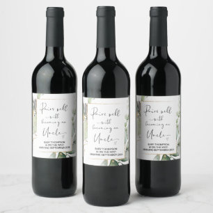 Étiquette Pour Bouteilles De Vin L'oncle doit être Faire-part de grossesse pour frè