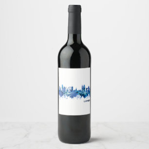 Étiquette Pour Bouteilles De Vin London England Skyline Blue