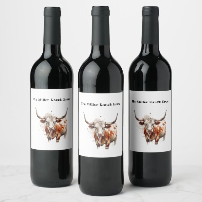 Étiquette Pour Bouteilles De Vin Longhorn Legacy, custom   (Bouteilles)