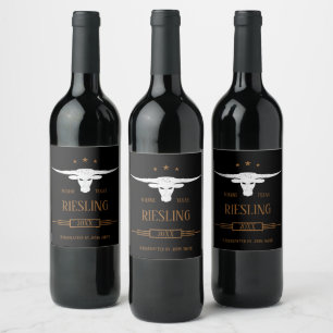 Étiquette Pour Bouteilles De Vin Longhorn sud-ouest personnalisé