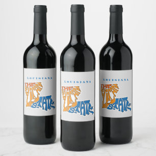 Étiquette Pour Bouteilles De Vin Louisiane surnom Word Art