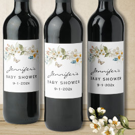 Étiquette Pour Bouteilles De Vin Lovely Baby shower Still Life Florals
