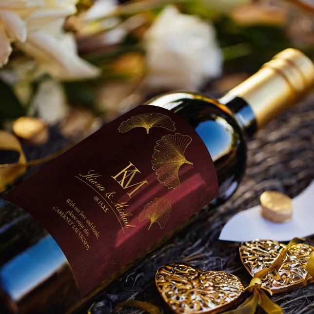 Étiquette Pour Bouteilles De Vin Lune Romance Merci Bourgogne ID881 (Créateur téléchargé)