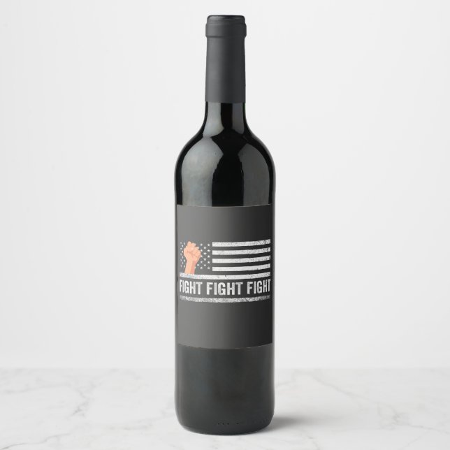 Étiquette Pour Bouteilles De Vin Lutte contre Trump Drapeau américain Patriotique (Devant)