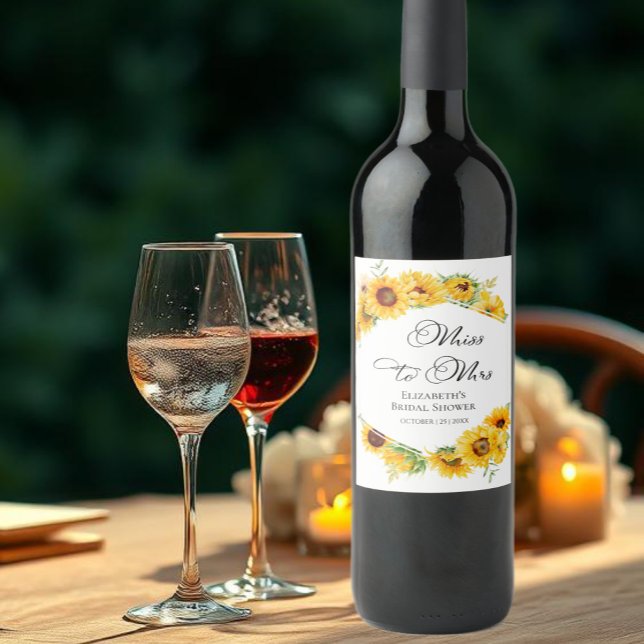 Étiquette Pour Bouteilles De Vin Mademoiselle Devenue Madame | Fête de Mariage Auto (Créateur téléchargé)