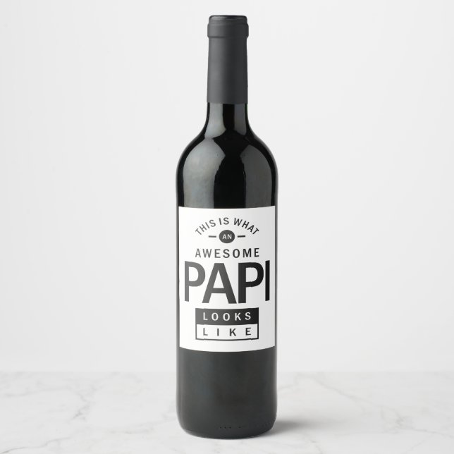 Étiquette Pour Bouteilles De Vin Magnifique Papi (Devant)