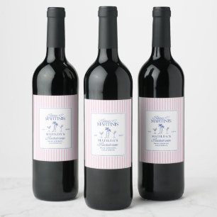 Étiquette Pour Bouteilles De Vin Maillots de bain & Martinis Étiquette de Bouteille