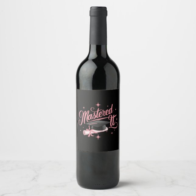 Étiquette Pour Bouteilles De Vin Maîtrise Il Maîtrise Diplômé MBA (Devant)