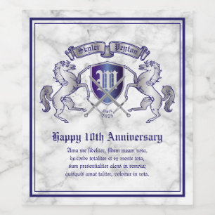 Étiquette Pour Bouteilles De Vin Make Your Own Coat of Arms Silver Horse