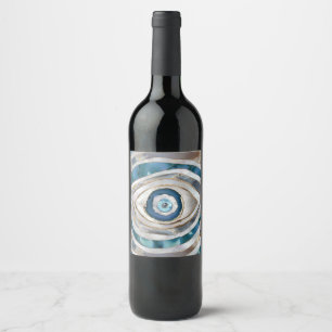 Étiquette Pour Bouteilles De Vin Mal Eye Textes minéraux et or