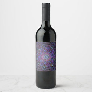 Étiquette Pour Bouteilles De Vin Mandala Mystic Bloom