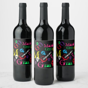 ÉTIQUETTE POUR BOUTEILLES DE VIN MARDI GRAS