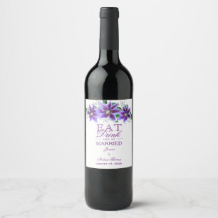 Étiquette Pour Bouteilles De Vin Mariage au Clematis Chic Élégant