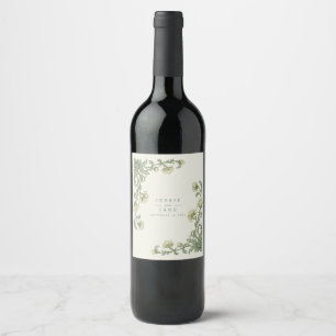 Étiquette Pour Bouteilles De Vin Mariage Botanique Art Nouveau Sage
