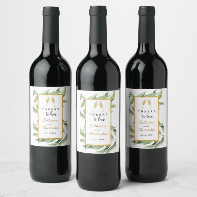Étiquette Pour Bouteilles De Vin Mariage botanique Chic Sparkling (Bouteilles)