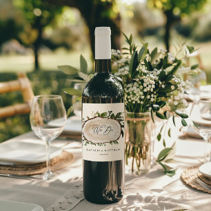 Étiquette Pour Bouteilles De Vin mariage botanique floral personnalisé rustique