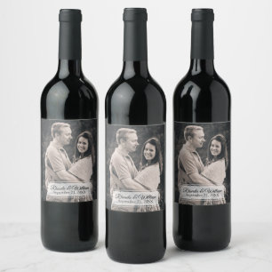 Étiquette Pour Bouteilles De Vin Mariage Contemporain Chic