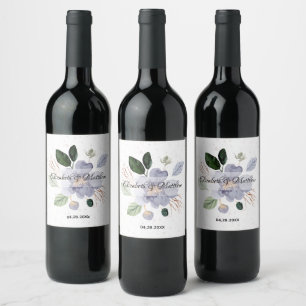 Étiquette Pour Bouteilles De Vin Mariage d'aquarelle florale