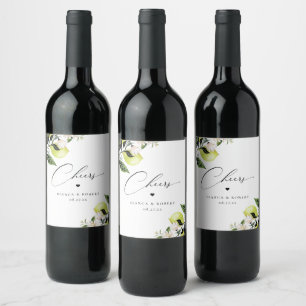 Étiquette Pour Bouteilles De Vin Mariage de citron botanique