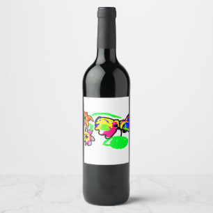 Étiquette Pour Bouteilles De Vin Mariage de colibris