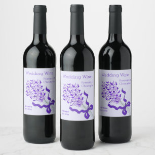 Étiquette Pour Bouteilles De Vin Mariage de conception de Lavande
