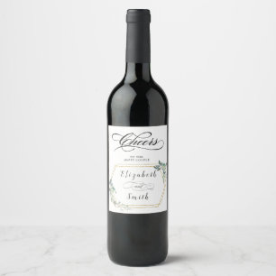 Étiquette Pour Bouteilles De Vin Mariage de film rustique pour cadre d'or budgétair