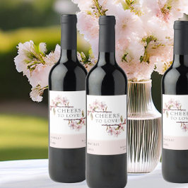 Étiquette Pour Bouteilles De Vin Mariage de fleurs de cerisiers