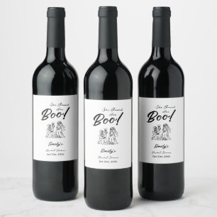 Étiquette Pour Bouteilles De Vin Mariage de Halloween Fantaisiste Dessiné à la Main