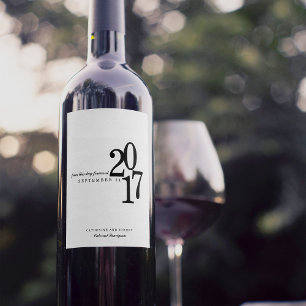Étiquette Pour Bouteilles De Vin Mariage de typographie moderne