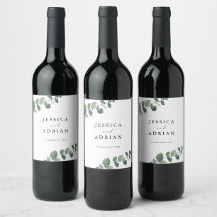 Étiquette Pour Bouteilles De Vin Mariage d'élégance verte feutrée