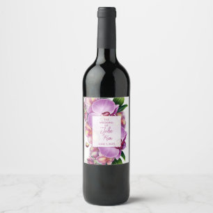 Étiquette Pour Bouteilles De Vin Mariage d'orchidées florales