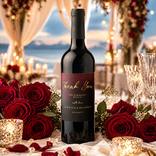 Étiquette Pour Bouteilles De Vin Mariage Élégant Or Noir Rouge