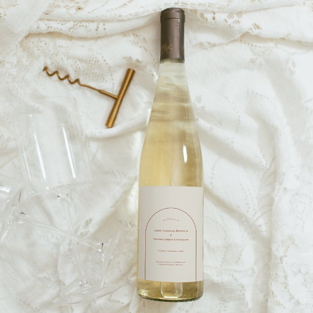 Étiquette Pour Bouteilles De Vin Mariage en ivoire Boho Arch (Créateur téléchargé)