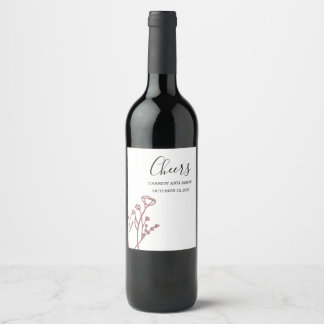Étiquette Pour Bouteilles De Vin Mariage Étiquette à vin Dusty Rose