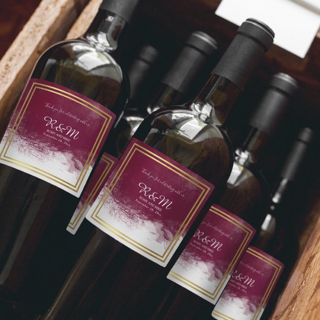 Étiquette Pour Bouteilles De Vin mariage faveurs élégantes (Créateur téléchargé)