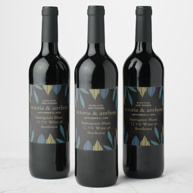 Étiquette Pour Bouteilles De Vin Mariage feuille de tableau noir (Bouteilles)