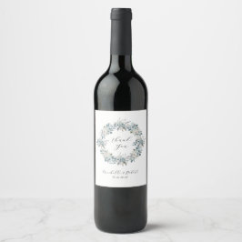 Étiquette Pour Bouteilles De Vin Mariage Floral Bleu Faveur