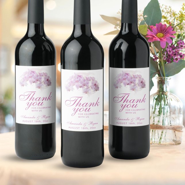 Étiquette Pour Bouteilles De Vin Mariage floral d'orchidée rose pâle (Créateur téléchargé)