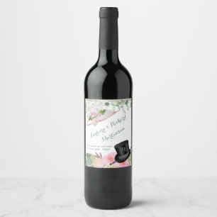 Étiquette Pour Bouteilles De Vin Mariage floral romantique rose pâle 