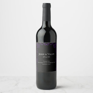 Étiquette Pour Bouteilles De Vin Mariage gothique violet et noir