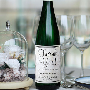 Étiquette Pour Bouteilles De Vin Mariage Merci de réflexion blanc